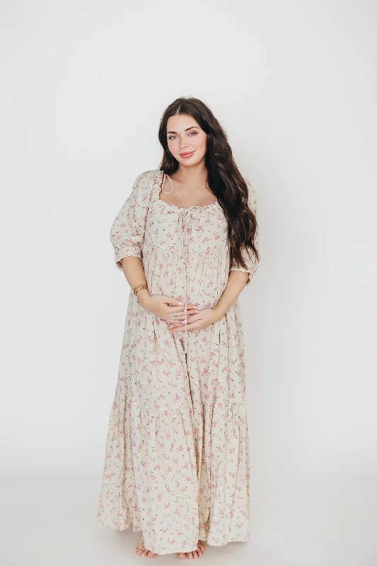 Midi dresses with animal prints for a bold and confident appearance Cara 100% Cotton Maxi Dress in Pink/Brown Floral Midi dresses with animal prints for a bold and confident appearance Cara 100% Cotton Maxi Dress in Pink/Brown Floral