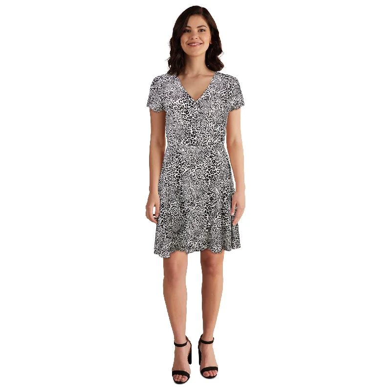 Floral print mini dresses for summer parties lily morgan Women's Short Sleeve Printed Wrap Dress Floral print mini dresses for summer parties lily morgan Women's Short Sleeve Printed Wrap Dress