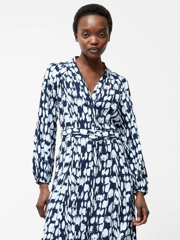 Midi dresses with ruffled sleeves for a more feminine and voluminous look Islanna Long Sleeve Belted Midi Dress