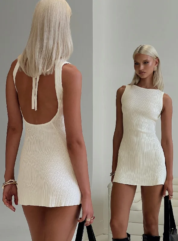 Polyester mini dresses for easy care Mayok Mini Dress Cream