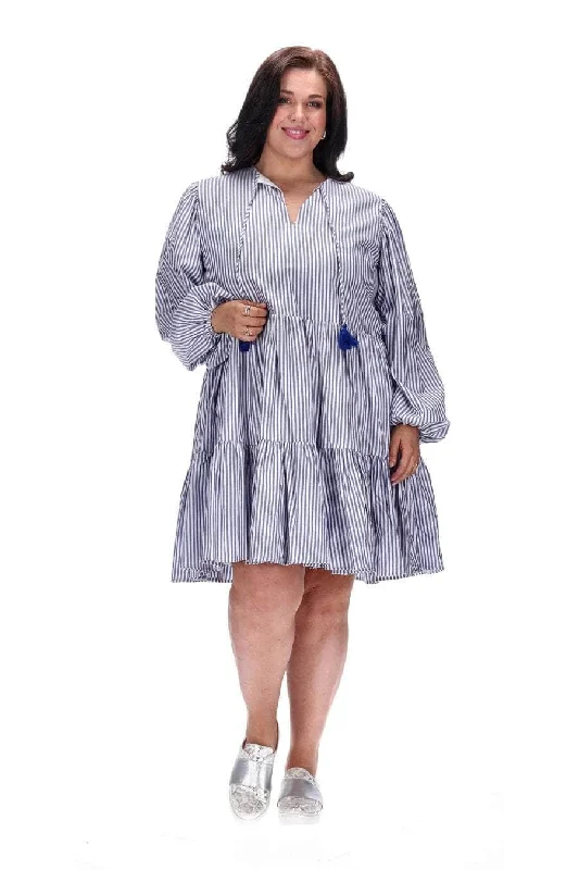 Mini dresses with empire waists for a flattering fit Willow Tassel Mini Dress Stripe