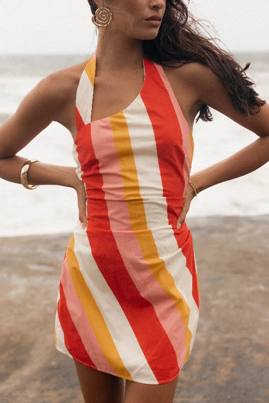 Mini dresses with beaded embellishments for a fancy event Silanzo Mini Dress - Pink Stripe Mini dresses with beaded embellishments for a fancy event Silanzo Mini Dress - Pink Stripe