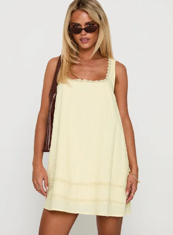 Mini dresses with off - the - shoulder styles Alanah Mini Dress Lemon