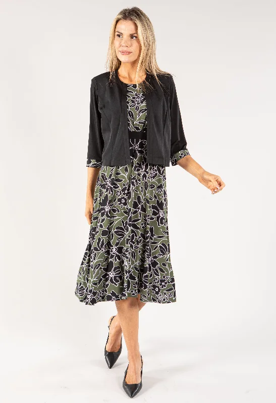 Midi dresses with sheer panels for a touch of allure 2 Piece Floral Dress and Jackets