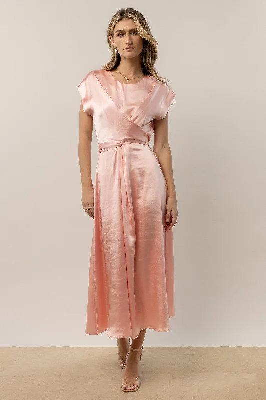 Midi dresses with animal prints for a bold and confident appearance Rosalind Midi Dress in Pink