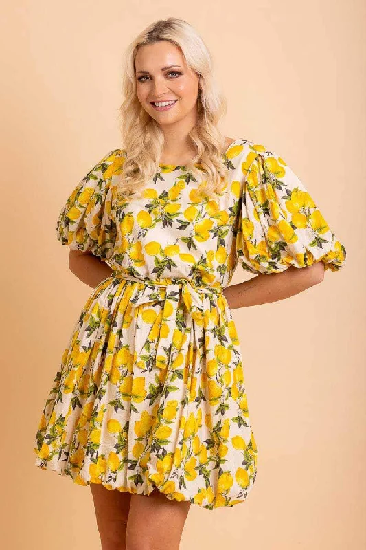 Mini dresses with one - shoulder designs Donella Mini Dress Lemon