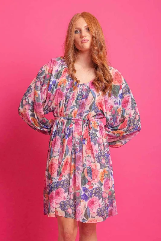 Mini dresses with pom - pom trims for a playful feel Lyla Mini Dress Floral