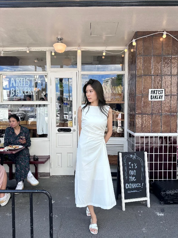 Midi dresses with wrap - around skirts for a customizable fit Linen Ruffles Maxi Dress Midi dresses with wrap - around skirts for a customizable fit Linen Ruffles Maxi Dress