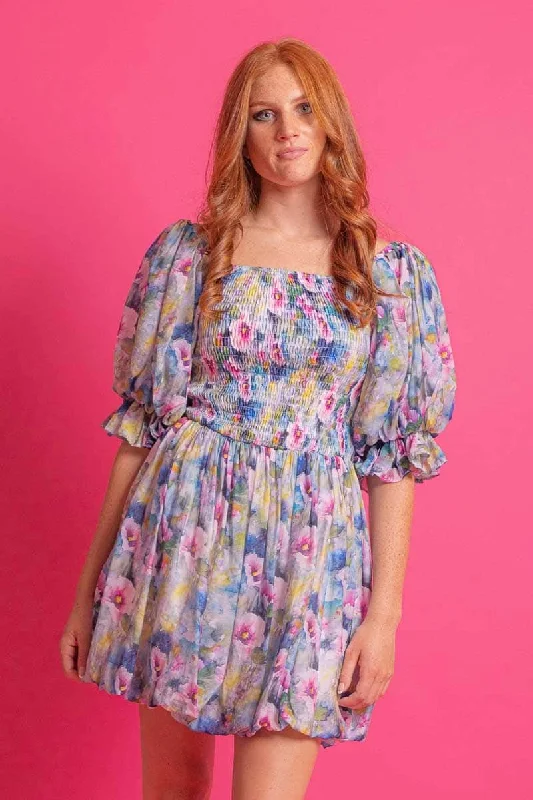 Mini dresses with criss - cross backs for a flirty look Molly Mini Dress Floral