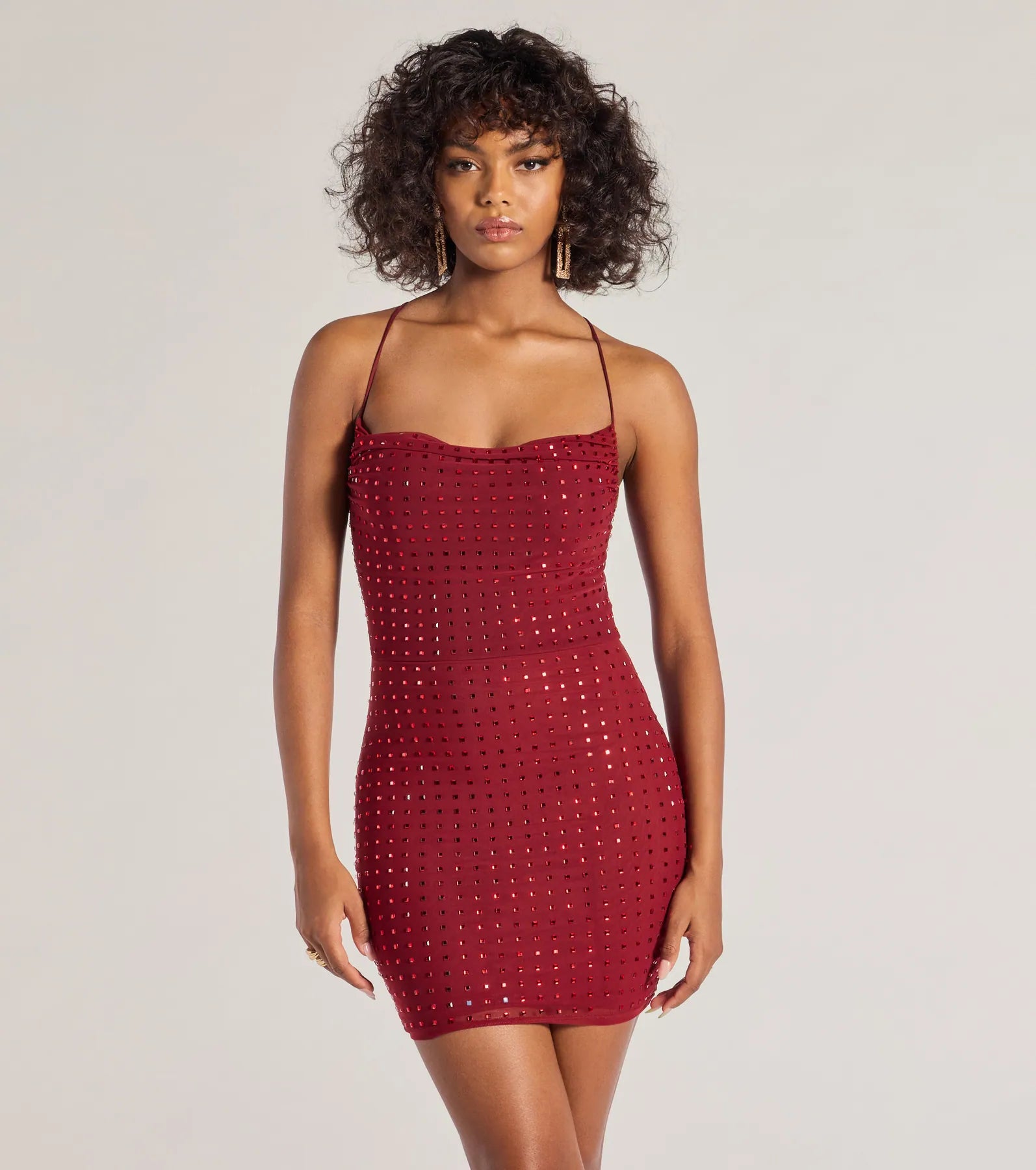 Mini dresses with patchwork designs for a unique style Glam Babe Rhinestone Mesh Strappy Back Mini Dress Mini dresses with patchwork designs for a unique style Glam Babe Rhinestone Mesh Strappy Back Mini Dress