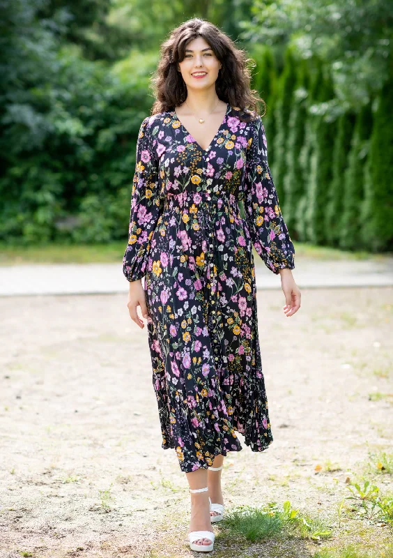 Midi dresses with cold - shoulder cutouts for a trendy style Simona Summer Garden Dress