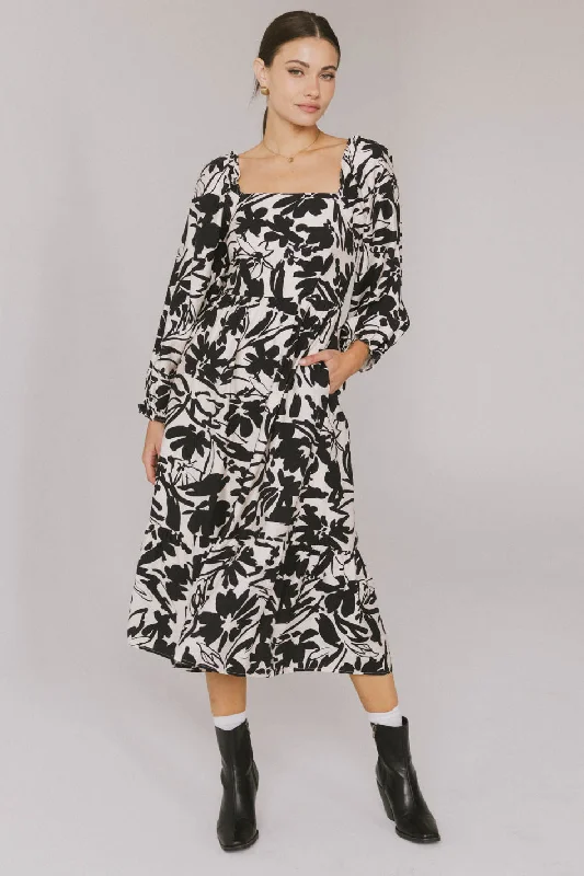 Midi dresses with fringe details for a fun and energetic style Soren Midi Dress in Black