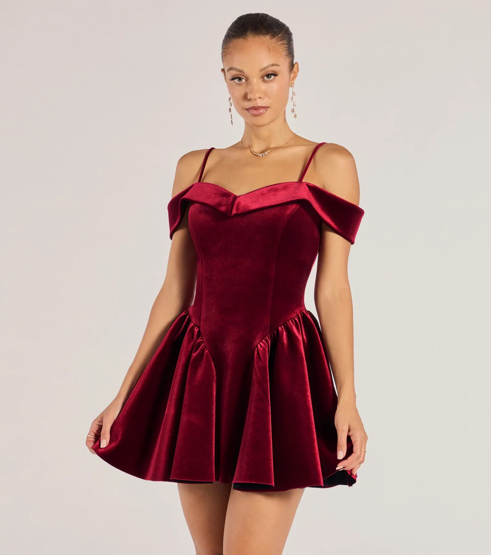 Linen mini dresses for a breathable summer option Andie Velvet Drop Waist Skater Dress