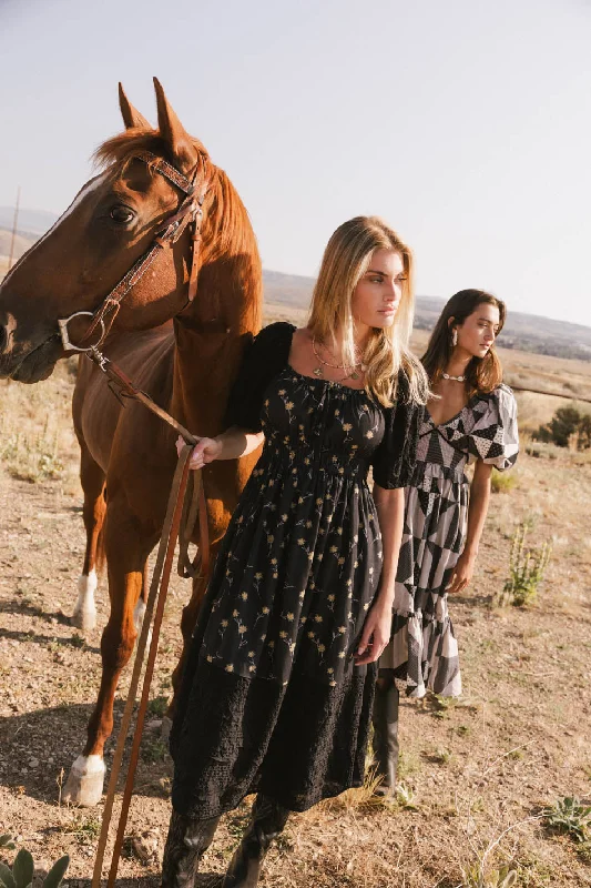 A - line midi dresses with floral prints for spring brunches Rebekah Floral Midi Dress A - line midi dresses with floral prints for spring brunches Rebekah Floral Midi Dress