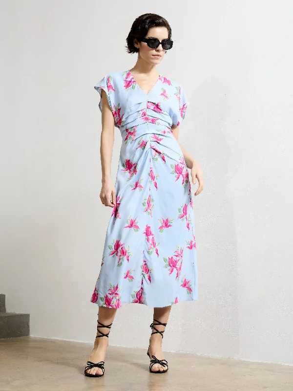 Midi dresses with pleated bodices for a classic and tailored look Vivienne Eco Viscose Front Dress Midi dresses with pleated bodices for a classic and tailored look Vivienne Eco Viscose Front Dress