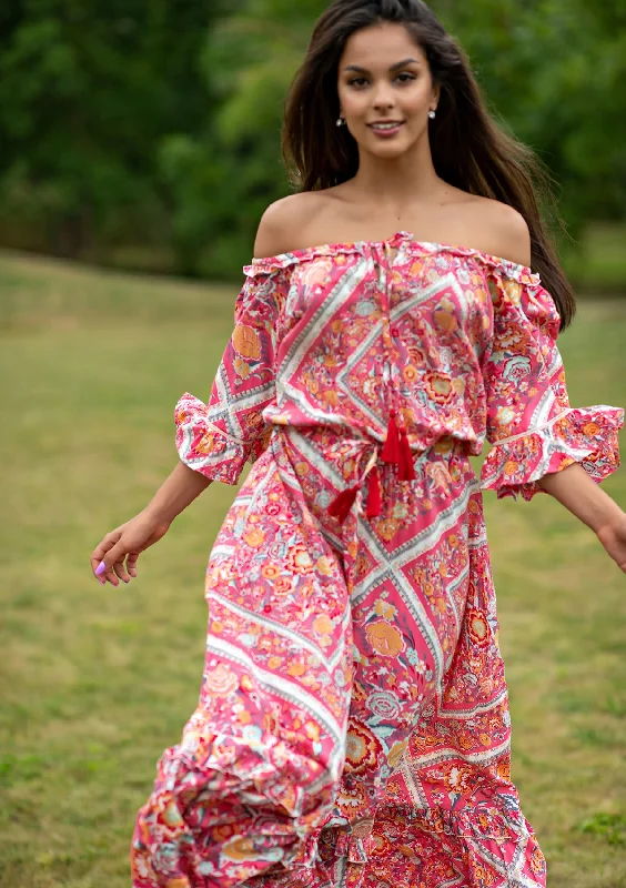 Midi dresses with pleated skirts for a timeless and elegant appeal Dream Sky Rose Pink Dress
