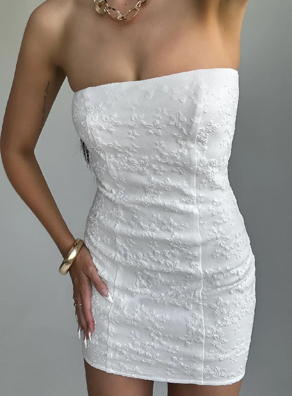 Mini dresses with ribbed textures for a unique appearance Anja Mini Dress White