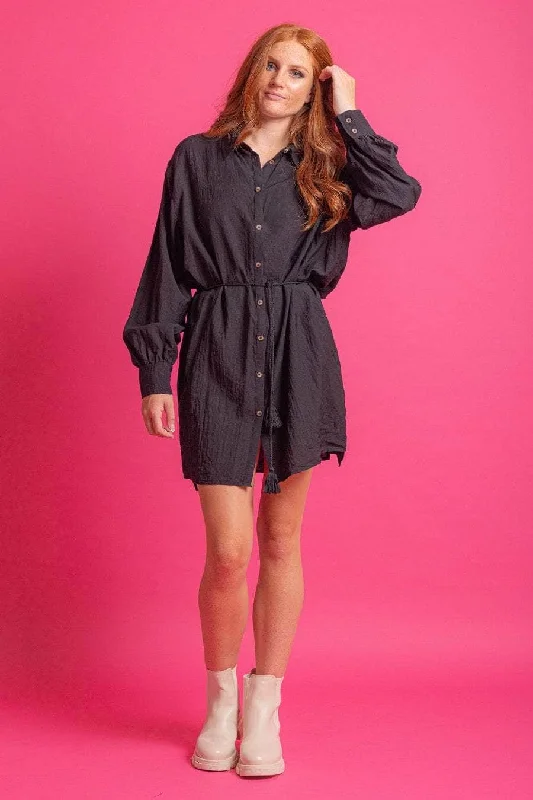 Mini dresses with abstract prints for an artistic look Chicago Shirt Black