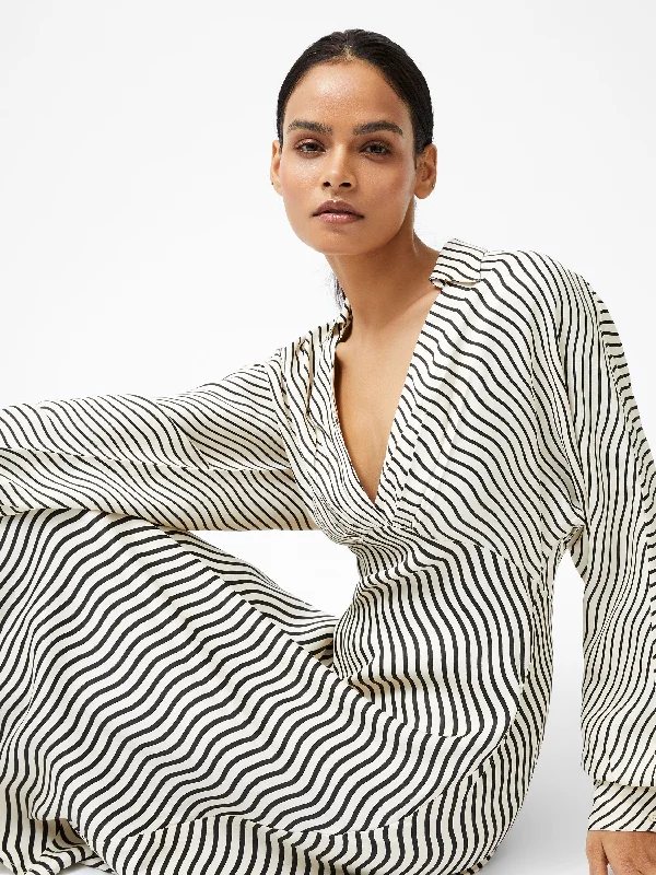 Midi dresses with polka dot prints for a playful summer outfit Candice Satin Stripe Midi Dress