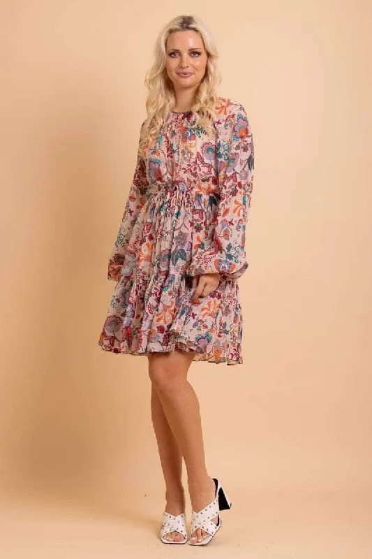 Mini dresses with criss - cross backs for a flirty look Pheobe Mini Dress Peach