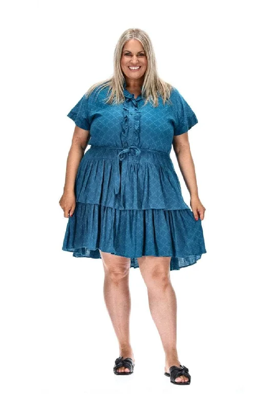 Mini dresses with pocket details for added functionality Luna Short Sleeve Dress Teal