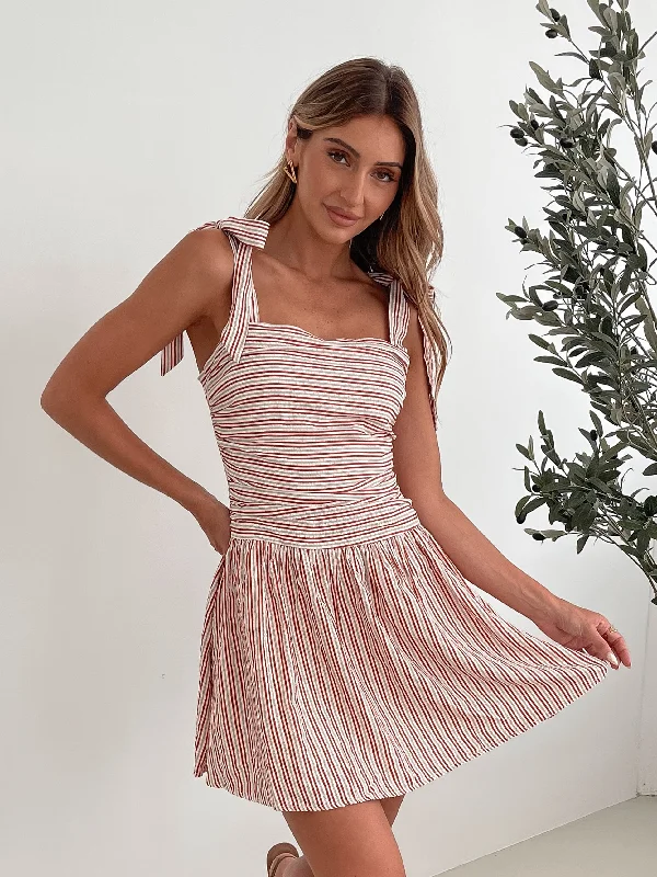 Sequined mini dresses for New Year's Eve Laynie Dress - Red Stripe