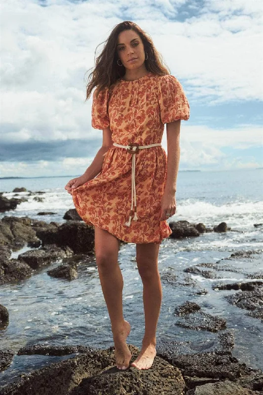 Mini dresses with pleated skirts for a classic look Palm Puff Dress