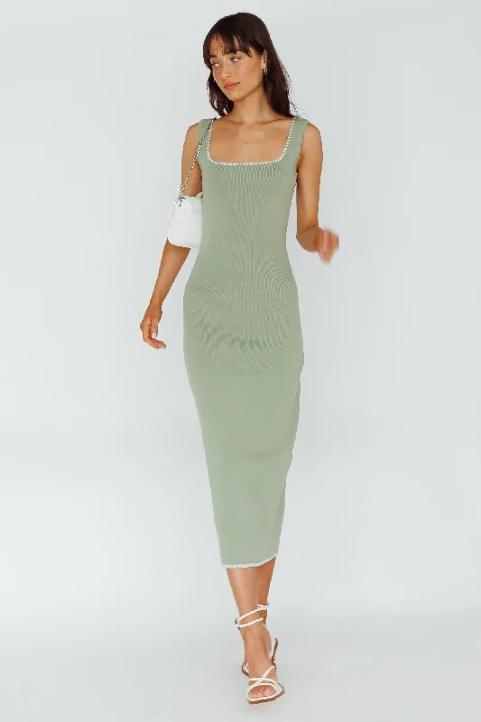 Midi dresses with fringe details for a fun and energetic style North Shore Blanket Stitch Knit Maxi Dress Sage Midi dresses with fringe details for a fun and energetic style North Shore Blanket Stitch Knit Maxi Dress Sage