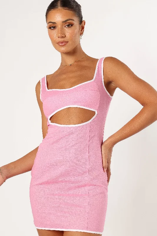 Polyester mini dresses for easy care Samara Mini Dress - Pink
