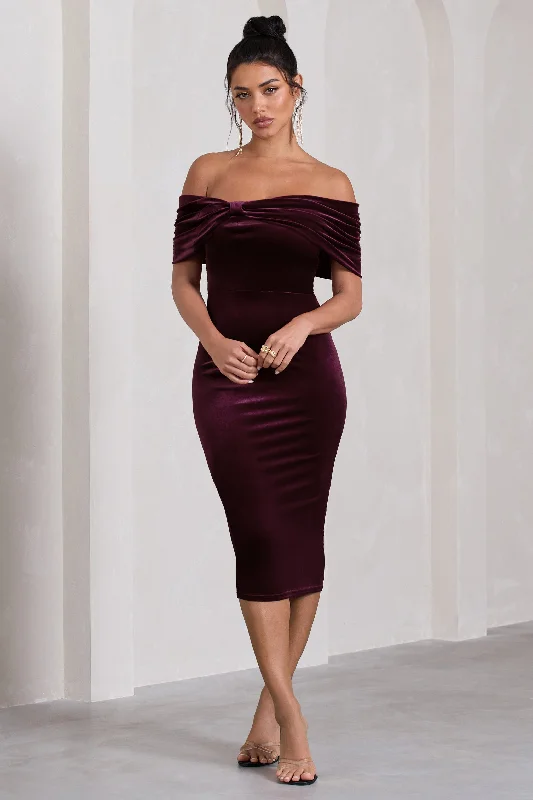 Midi dresses with geometric cutouts for a contemporary and edgy look Snowflake | Port Velvet Bardot Bow Detail Midi Dress Midi dresses with geometric cutouts for a contemporary and edgy look Snowflake | Port Velvet Bardot Bow Detail Midi Dress