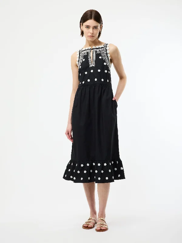 Wrap - style midi dresses in silk for a sophisticated office look Devin Poplin Embroidered Midi Dress Wrap - style midi dresses in silk for a sophisticated office look Devin Poplin Embroidered Midi Dress