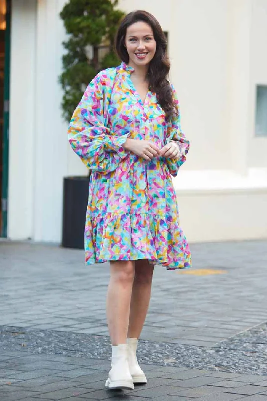 Mini dresses with off - the - shoulder styles Peta Watercolour Mini Dress