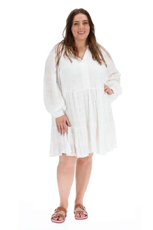 Cotton mini dresses for a comfortable everyday option Jessica Mini Dress White