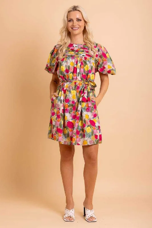 Satin mini dresses for a luxurious feel Bono Mini Dress Watercolour
