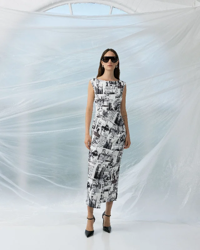 Midi dresses with ruffled bodices for a more pronounced feminine look Atlantis Dori Crepe Dress