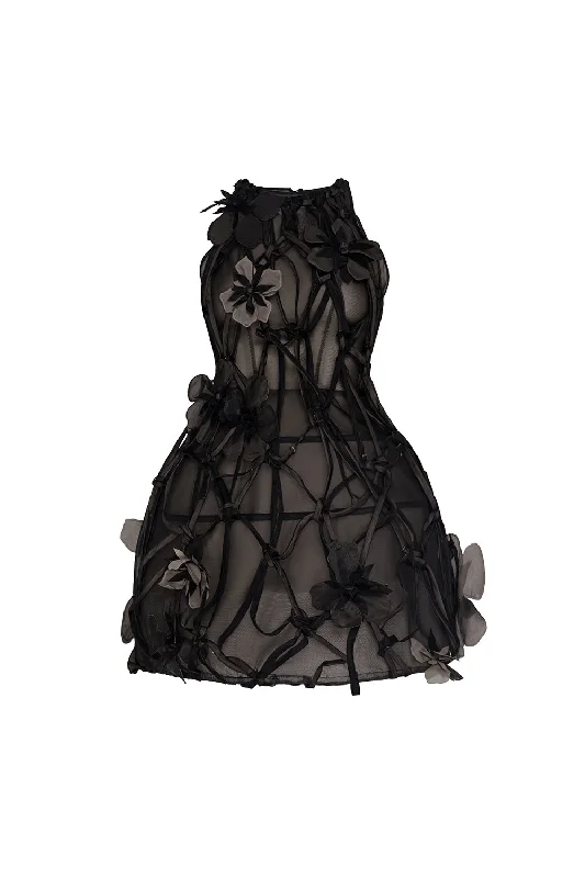 Mini dresses with off - the - shoulder styles Rosalia A-line Sleeveless Chiffon Mini Dress