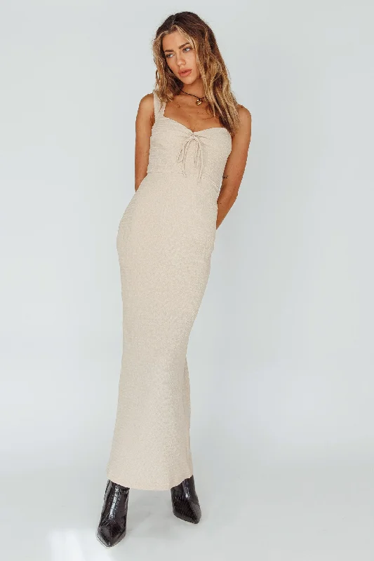 Midi dresses with belted waists to accentuate the figure Carinn Tied Bust Maxi Dress Clay Midi dresses with belted waists to accentuate the figure Carinn Tied Bust Maxi Dress Clay