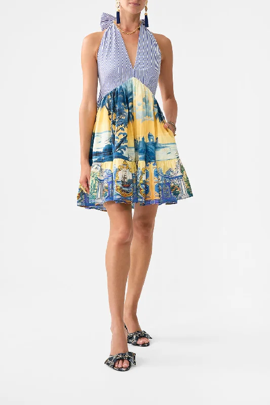 Mini dresses with wrap - around styles RUFFLE HEM HALTER SHORT DRESS SONG OF SAINT ANTHONY