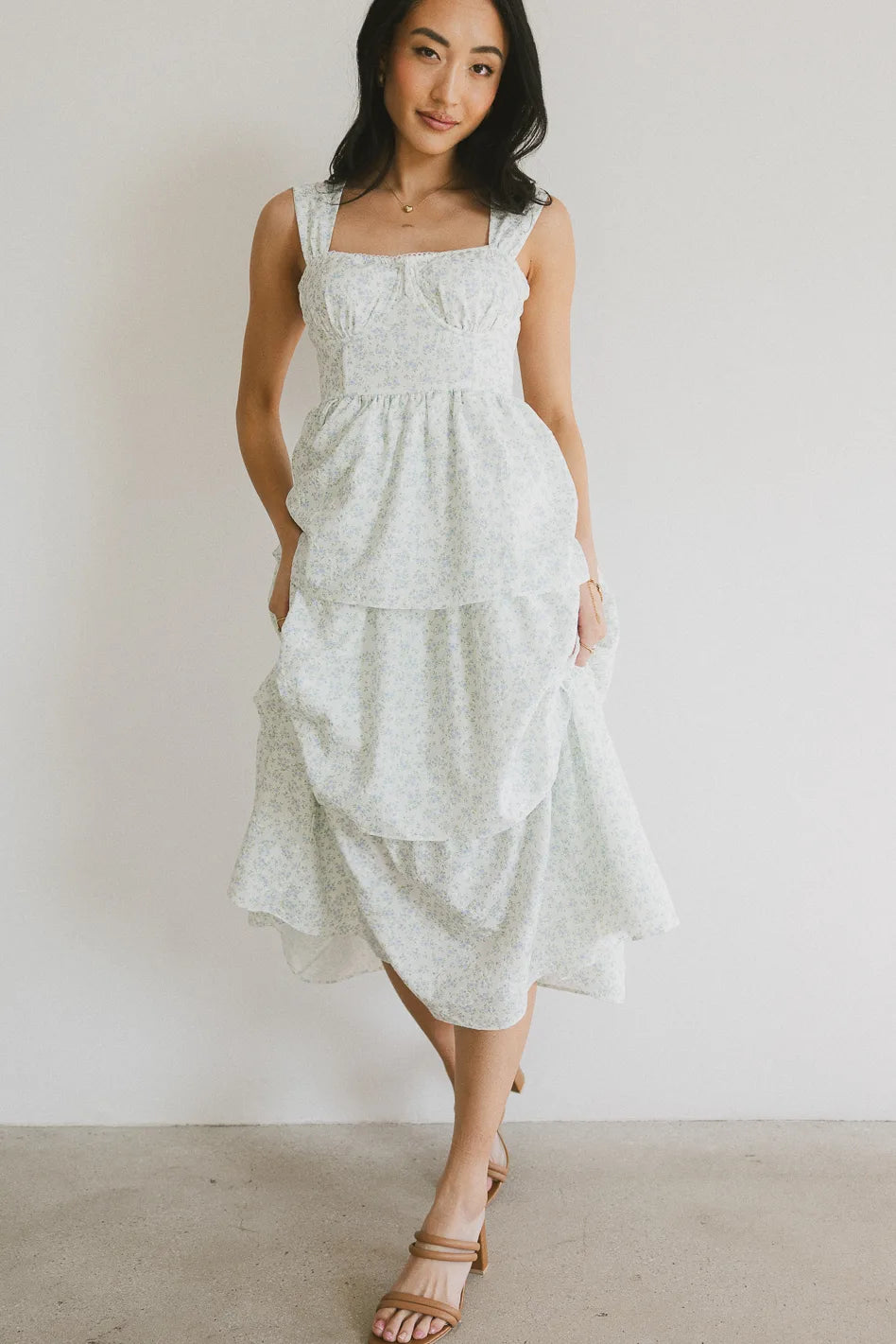 A - line midi dresses with floral prints for spring brunches Tammie Floral Midi Dress A - line midi dresses with floral prints for spring brunches Tammie Floral Midi Dress