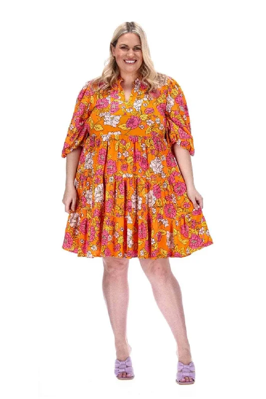 Strapless mini dresses for a beach vacation Capri Mini Dress Orange