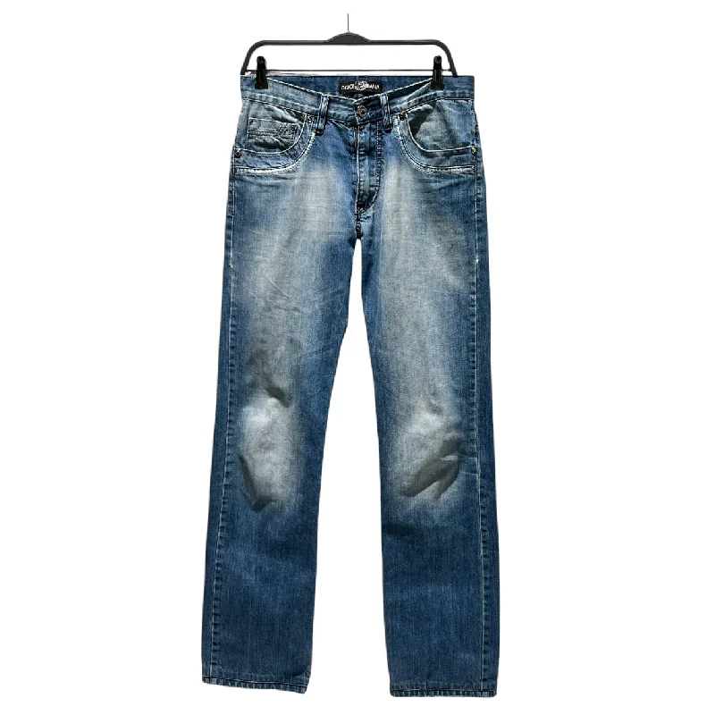 Tapered Leg Women's Wool Blend Trousers for WinterDOLCE&GABBANA/Straight Pants/31/Denim/BLU/