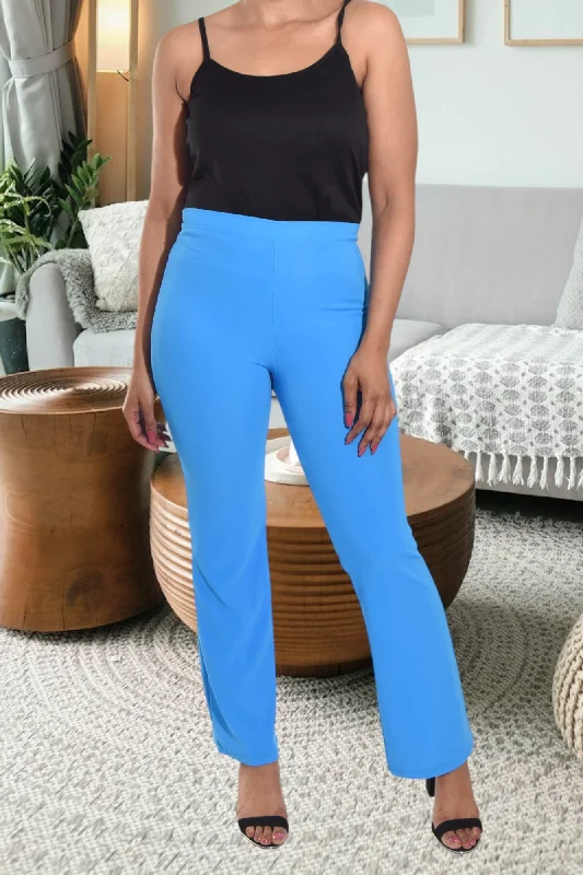 Ankle - Length Women's Printed Joggers for TravelingBlue Elastic Long Pants