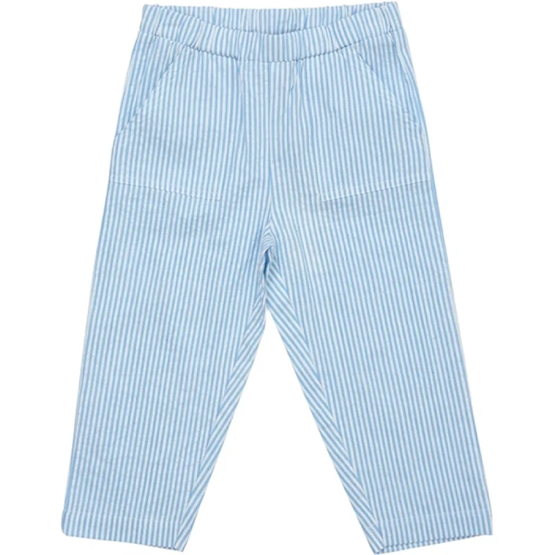 Skinny Fit Women's Leather Look Leggings for a Rocker VibeCopenhagen Colors Sky Blue W Cream Stripe Seersucker Pants