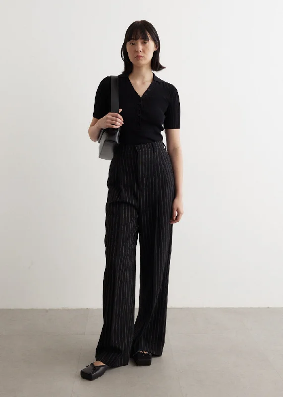 Bell - Bottom Style Women's Denim Pants with Embroidered DetailsHigh Waist Large Trousers Bell - Bottom Style Women's Denim Pants with Embroidered DetailsHigh Waist Large Trousers