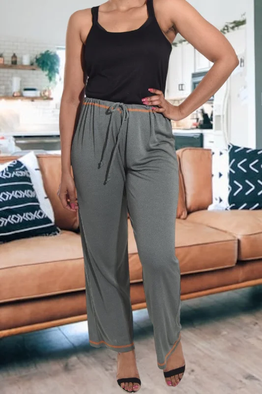 Plus Size Women's Cargo Pants with Multiple Pockets for HikingKhaki Tie Pants