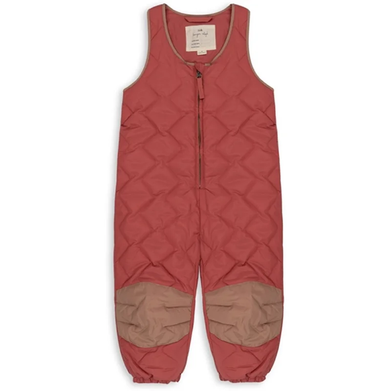 Plus Size Women's High - Waisted Bootcut Jeans in Distressed StyleKonges Sløjd Mineral Red Pace Overalls