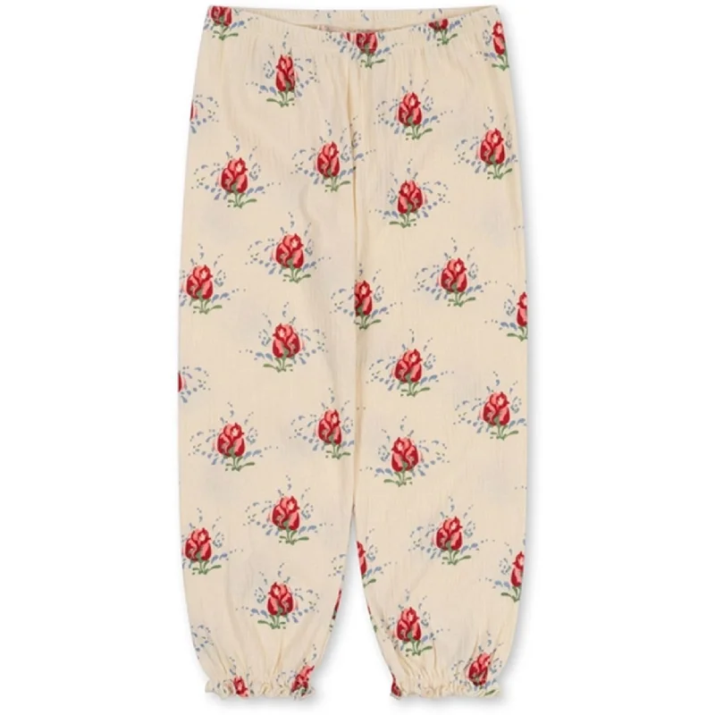 Bell - Bottom Style Women's Denim Pants with Embroidered DetailsKonges Sløjd Vita Rosa Chleo Pants