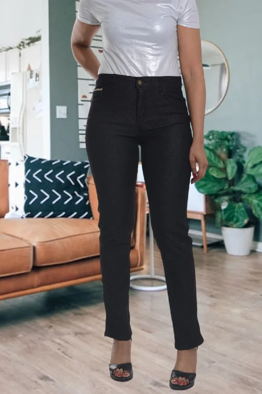 Cropped Women's Corduroy Pants in Autumn ColorsLadies Black Jeans
