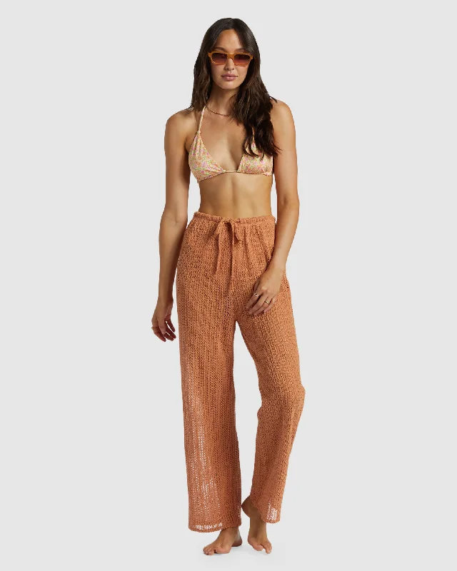 Plus Size Women's Elastic - Waist Culottes in Earth TonesLARGO BEACH PANT