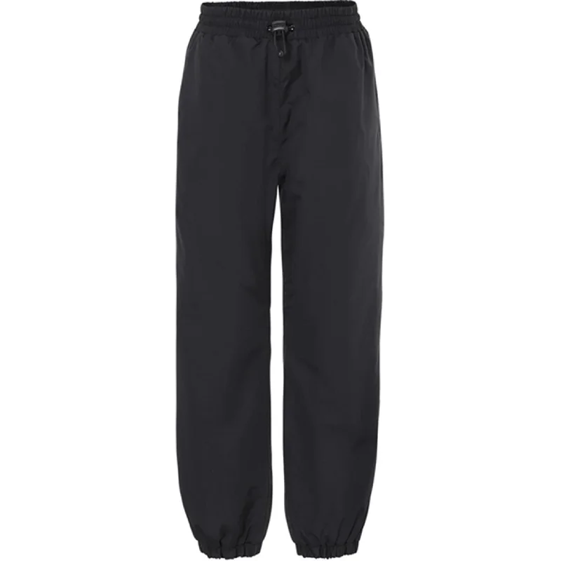Tapered Leg Women's Wool Blend Trousers for WinterMolo Black Heat Basic Pants